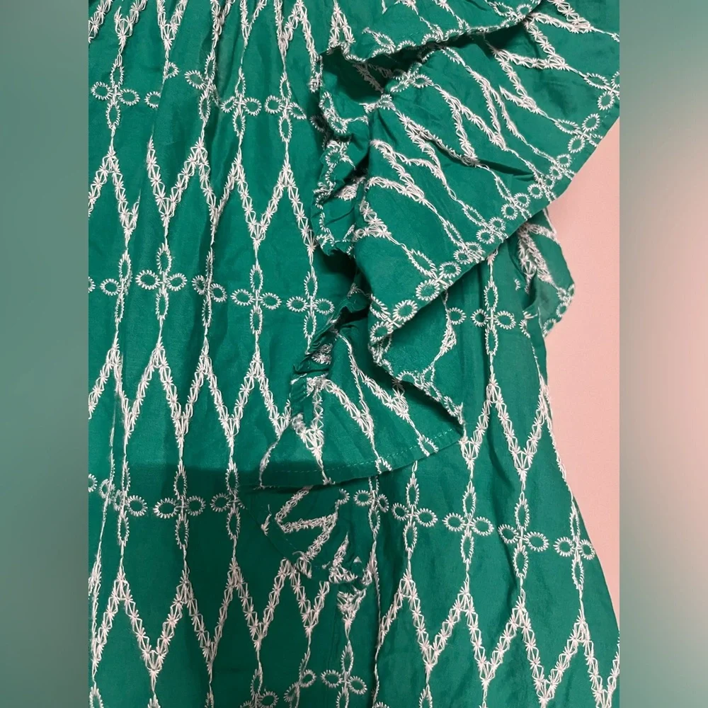 Universal Thread Green Ruffle Eyelet Blouse - Picture 2 of 8